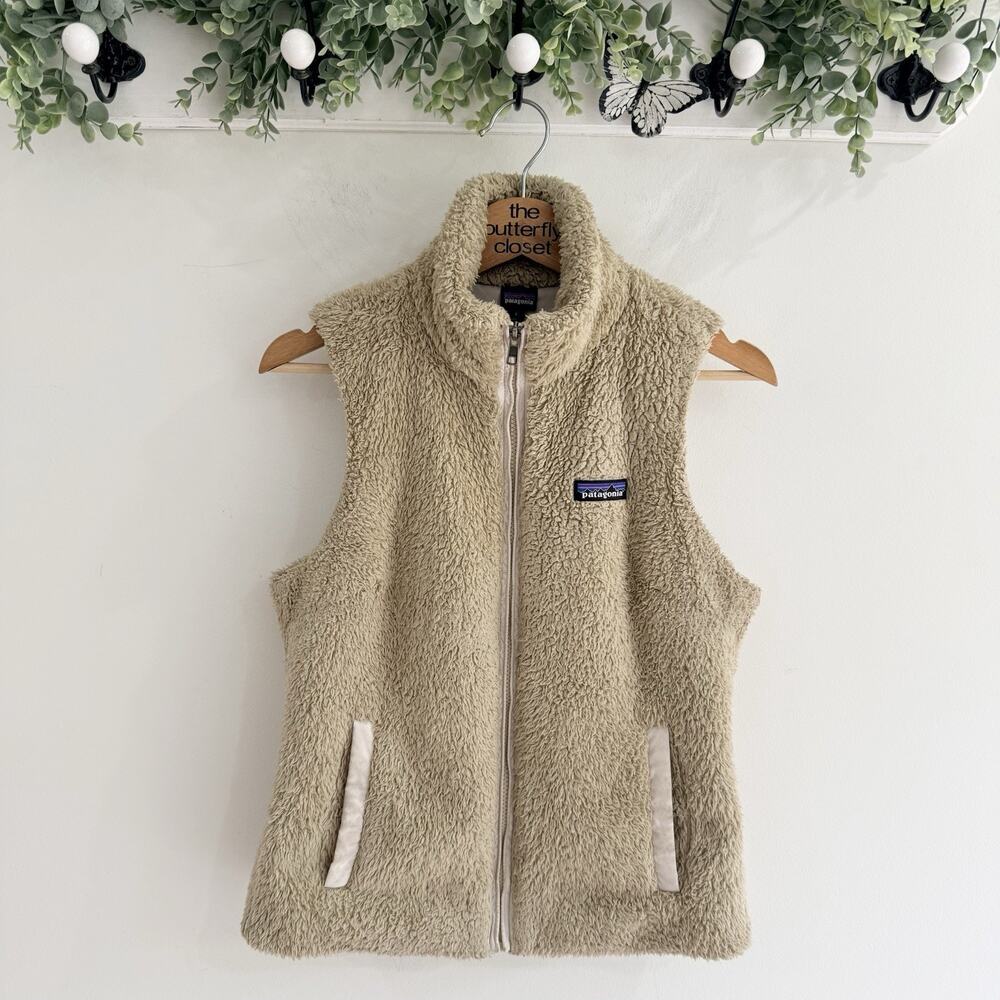 Patagonia Women's Los Gatos Fleece Vest Brown Size Small Fuzzy Full Zip L4895